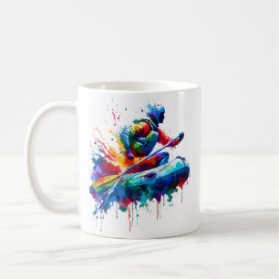 Colourful Splash Art River White Water Rafting Raf Coffee Mug