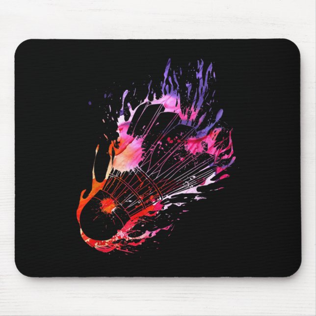Colourful Splash Badminton Shuttle  Mouse Mat (Front)