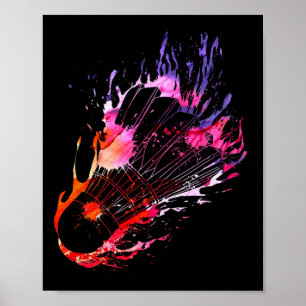 Colourful Splash Badminton Shuttle  Poster