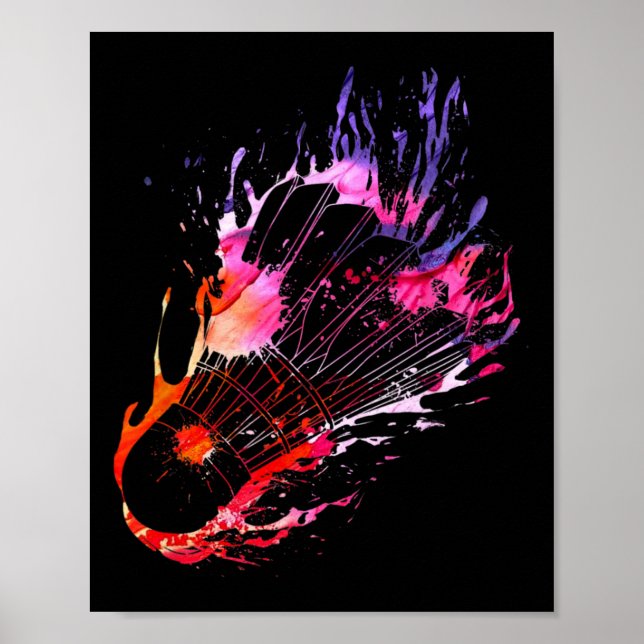 Colourful Splash Badminton Shuttle  Poster (Front)