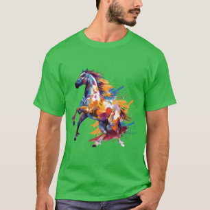 Colourful Splash Cheval Canadien Horse girl T-Shirt
