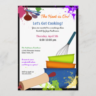 Colourful Splash Cooking Invitation