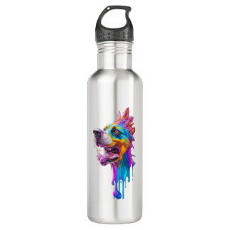 Colourful Splash Dog Graphic Art 710 Ml Water Bottle