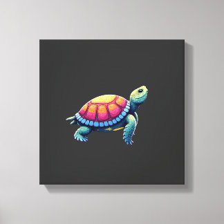 Colourful Splash Eastern Box Turtle (1) Canvas Print