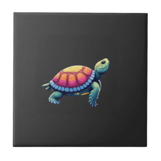 Colourful Splash Eastern Box Turtle (1) Tile