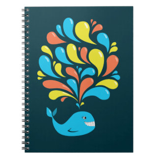 Colourful Splash Happy Cartoon Whale Notebook