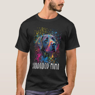 Colourful Splash Labrador Mama Portrait T-Shirt
