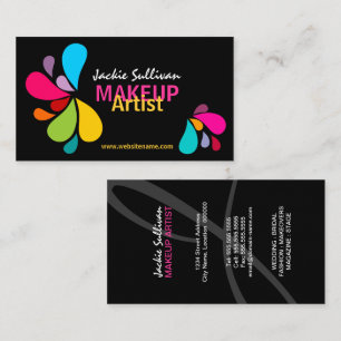 Colourful Splash Makeup Artist Business Card