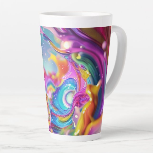 Colourful Splash Mug - Ideal for Lattes and More (Right Angle)