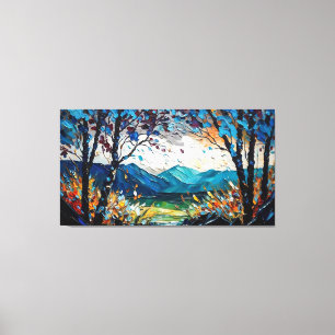 Colourful splash painting landscape canvas print