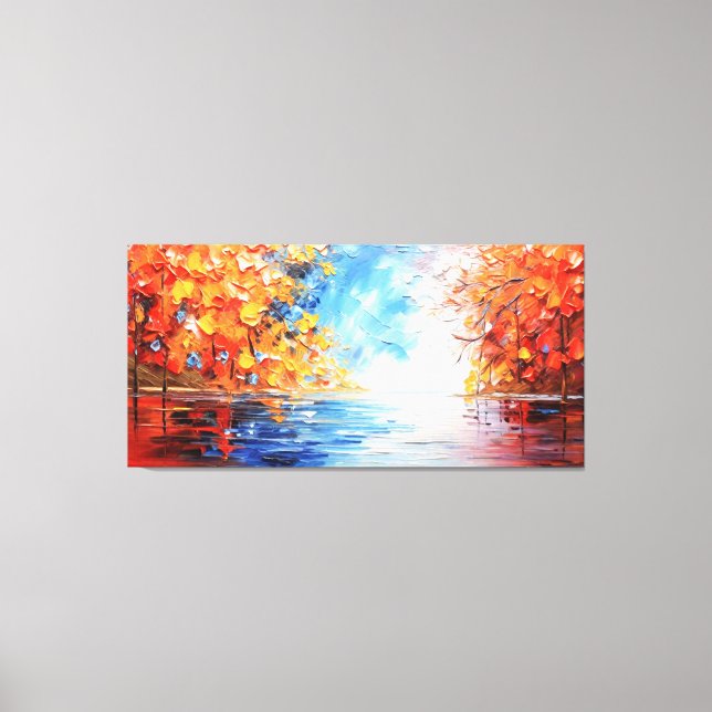Colourful splash painting landscape canvas print (Front)