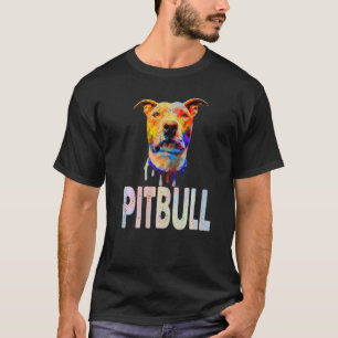 Colourful Splash Pitbull Dog Pittie Puppy T-Shirt