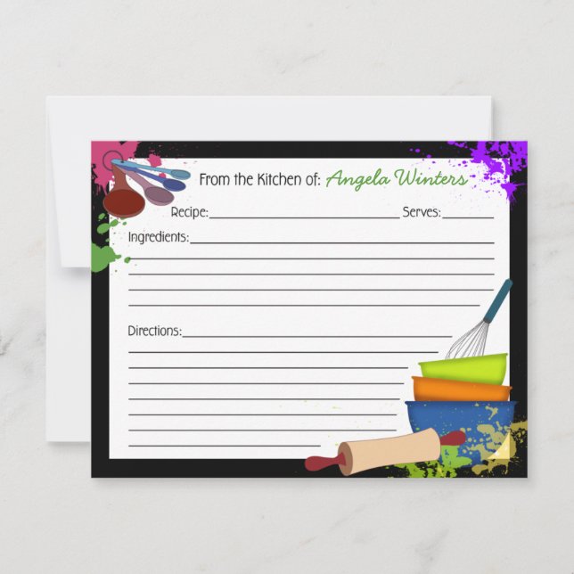 Colourful Splash Recipe Card (Front)