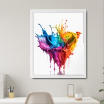 Colourful Splash Water Abstract Art Poster