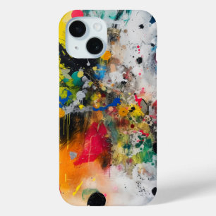 Colourful Splashes Abstract Art iPhone 15 Case