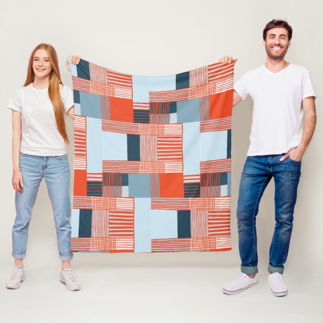 Colourful Splashes and Dynamic Lines Fleece Blanket (In Situ)