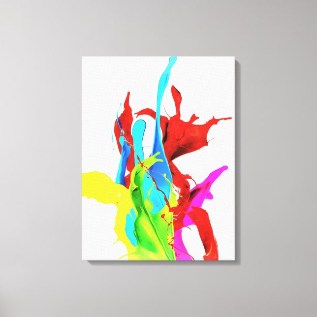 Colourful splashes Stretched Canvas Print (Front)