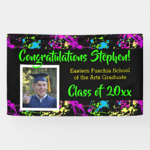 Colourful Splatter Art Photo Graduation Banner Sig