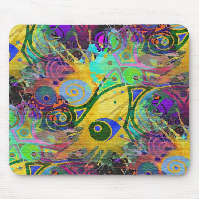 colourful splatter mouse mat (Front)