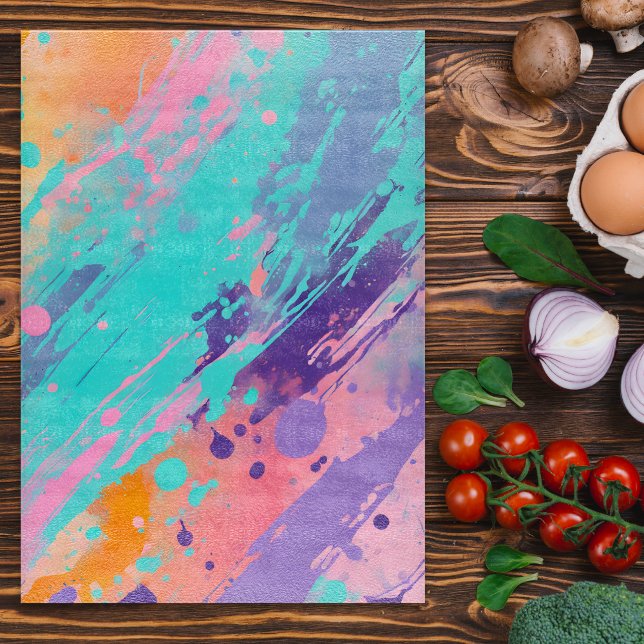 Colourful Splatter Paint Art Chopping Board (Creator Uploaded)