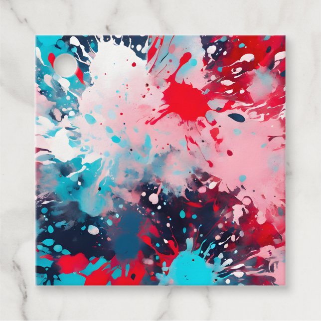 Colourful Splatter Paint Art Gift Tags (Front)