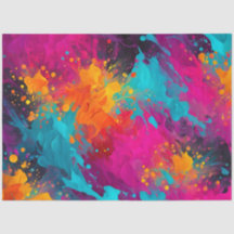 Colourful Splatter Paint Art Tissue Paper