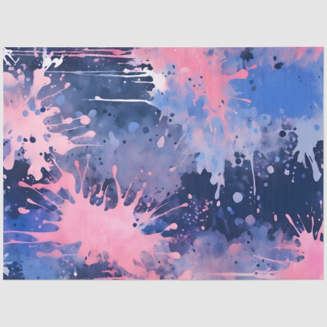 Colourful Splatter Paint Art Tissue Paper (Front)