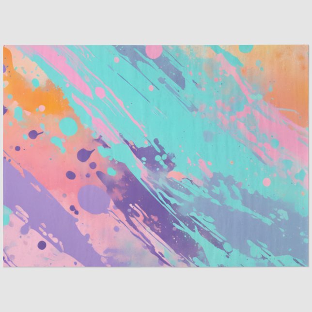 Colourful Splatter Paint Art Tissue Paper (Front)