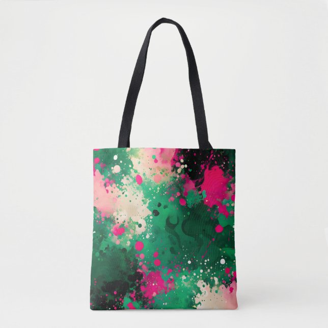 Colourful Splatter Paint Art Tote Bag (Front)
