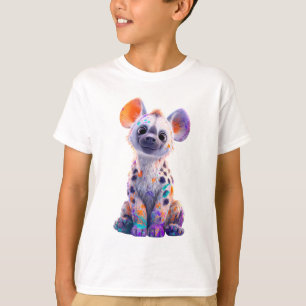 Colourful Splatter Paint Hyena Cub Kids T-Shirt