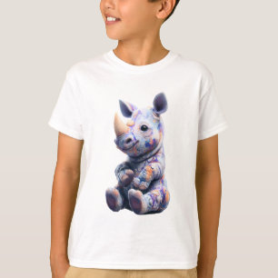 Colourful Splatter Paint Rhino Baby Kids T-Shirt