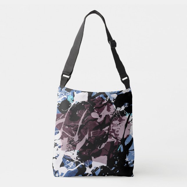Colourful Splatter Rose  Crossbody Bag (Front)