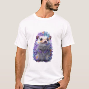 Colourful Splattered Paint Hedgehog Men T-Shirt