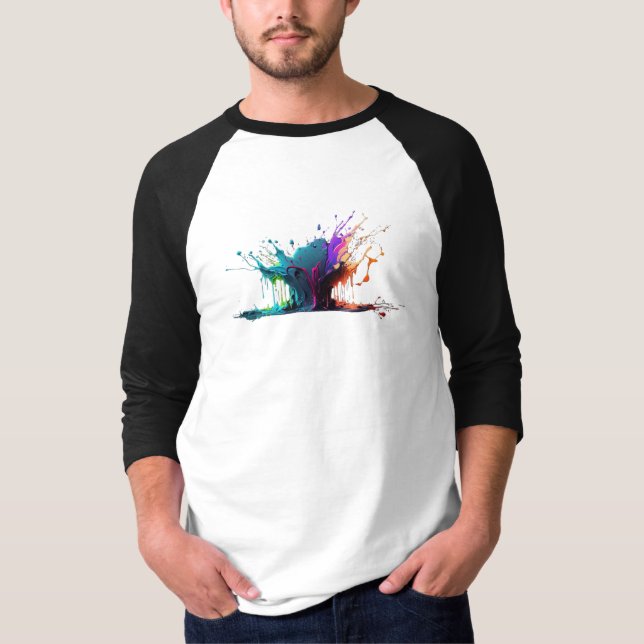   Colourful splattering paint T-Shirt (Front)