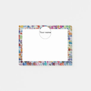 Colourful splatters abstract design post-it notes