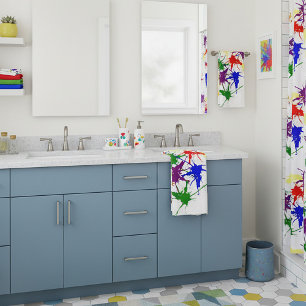 Colourful splatters bath towel set