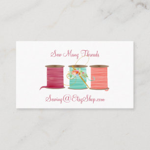 Colourful Spools of Ribbon Seamstress Business Card