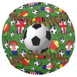 Colourful Sports Shirts and Footballs Softball