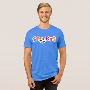 Colourful Sports text design with a soccer ball Tri-Blend Shirt