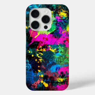 Colourful spot stain art iPhone 15 pro case