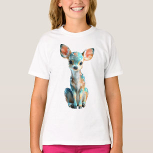 Colourful Spotted Fawn Watercolor Illustration Kid T-Shirt