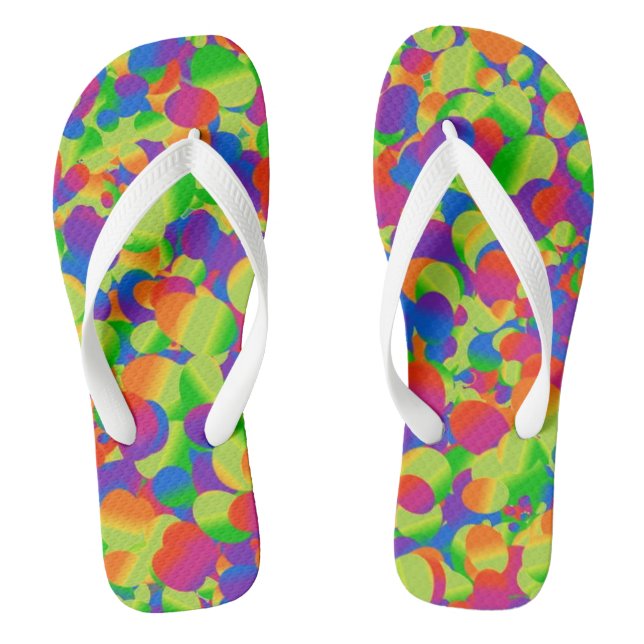 Colourful Spotted Flip Flops (Footbed)