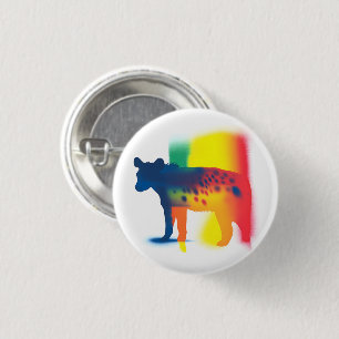 Colourful Spray Paint Hyena Silhouette Round Butto 3 Cm Round Badge