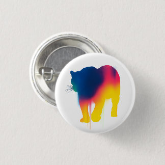 Colourful Spray Paint Leopard Silhouette Round 3 Cm Round Badge