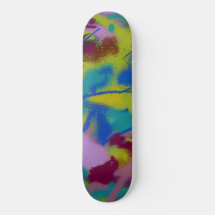 Colourful Spray Paint Pattern Skateboard