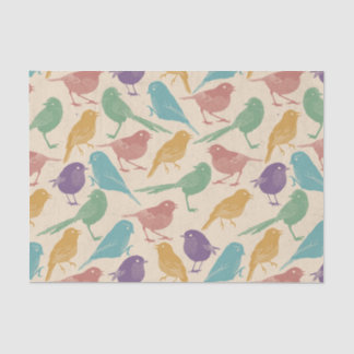 Colourful Spring Bird Pattern Tissue Paper