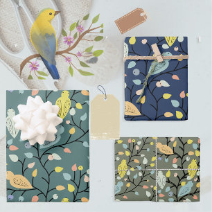 Colourful Spring Birds Wrapping Paper