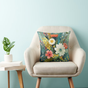 Colourful Spring Bouquet Cushion