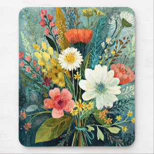 Colourful Spring Bouquet Mouse Mat