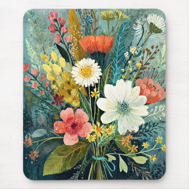 Colourful Spring Bouquet Mouse Mat (Front)